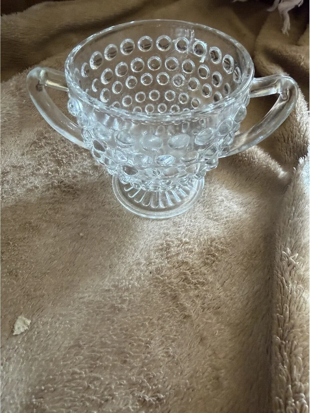 Vintage Moonstone Opalescent Hobnail Sugar Anchor Hocking 1941-1946 USA